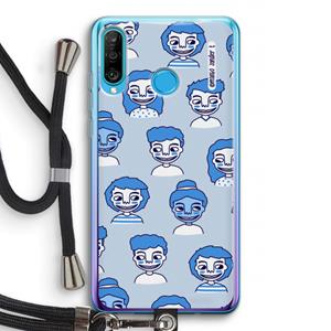 CaseCompany Gezichtjes: Huawei P30 Lite Transparant Hoesje met koord