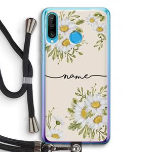 CaseCompany Daisies: Huawei P30 Lite Transparant Hoesje met koord