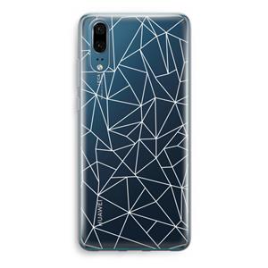 CaseCompany Geometrische lijnen wit: Huawei P20 Transparant Hoesje