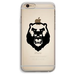 CaseCompany Angry Bear (black): iPhone 6 Plus / 6S Plus Transparant Hoesje