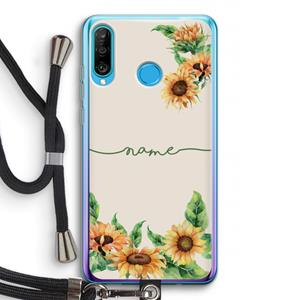 CaseCompany Zonnebloemen: Huawei P30 Lite Transparant Hoesje met koord