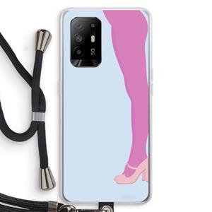 CaseCompany Pink panty: Oppo A95 5G Transparant Hoesje met koord