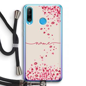 CaseCompany Hartjes en kusjes: Huawei P30 Lite Transparant Hoesje met koord