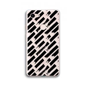 CaseCompany Zwarte vegen: Google Pixel 3 XL Transparant Hoesje