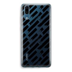 CaseCompany Zwarte vegen: Huawei P20 Transparant Hoesje