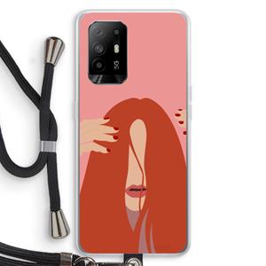 CaseCompany Woke up like this: Oppo A95 5G Transparant Hoesje met koord
