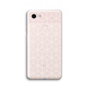 CaseCompany Zwart-witte kubussen: Google Pixel 3 XL Transparant Hoesje
