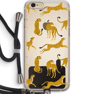 CaseCompany Luipaard: iPhone 6 PLUS / 6S PLUS Transparant Hoesje met koord