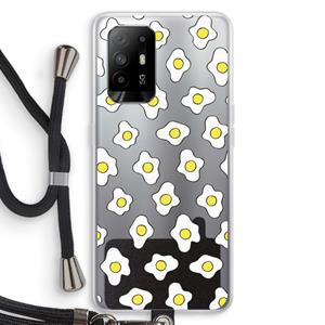 CaseCompany Spiegeleitjes: Oppo A95 5G Transparant Hoesje met koord