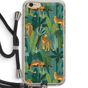 CaseCompany Luipaard 2: iPhone 6 PLUS / 6S PLUS Transparant Hoesje met koord