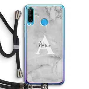 CaseCompany Ivory Marble: Huawei P30 Lite Transparant Hoesje met koord