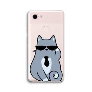 CaseCompany Cool cat: Google Pixel 3 XL Transparant Hoesje