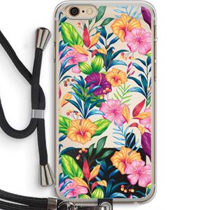 CaseCompany Tropisch 2: iPhone 6 PLUS / 6S PLUS Transparant Hoesje met koord
