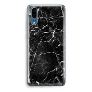 CaseCompany Zwart Marmer 2: Huawei P20 Transparant Hoesje