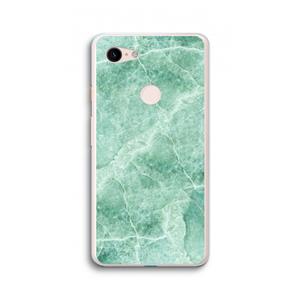 CaseCompany Groen marmer: Google Pixel 3 XL Transparant Hoesje