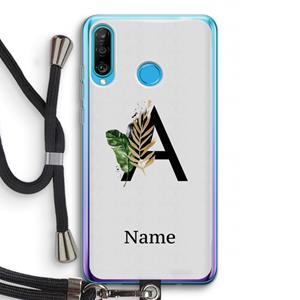 CaseCompany Charcoal Flora: Huawei P30 Lite Transparant Hoesje met koord