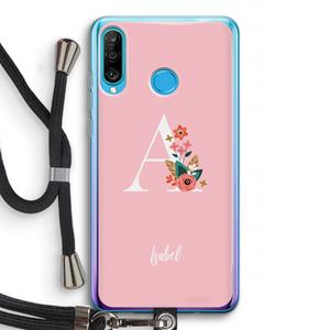 CaseCompany Pink Bouquet: Huawei P30 Lite Transparant Hoesje met koord