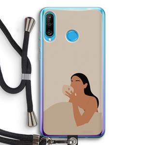 CaseCompany Fresh coffee: Huawei P30 Lite Transparant Hoesje met koord