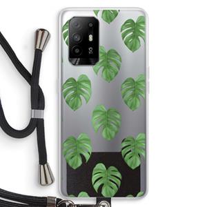 CaseCompany Monstera leaves: Oppo A95 5G Transparant Hoesje met koord