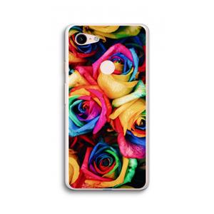 CaseCompany Neon bloemen: Google Pixel 3 XL Transparant Hoesje