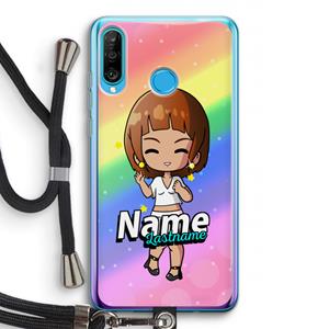 CaseCompany Chibi Maker vrouw: Huawei P30 Lite Transparant Hoesje met koord