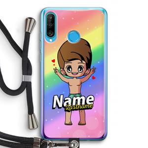 CaseCompany Chibi Maker man: Huawei P30 Lite Transparant Hoesje met koord