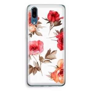 CaseCompany Roosjes: Huawei P20 Transparant Hoesje
