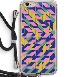CaseCompany Skew Blush 1: iPhone 6 PLUS / 6S PLUS Transparant Hoesje met koord
