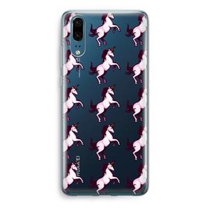 CaseCompany Musketon Unicorn: Huawei P20 Transparant Hoesje