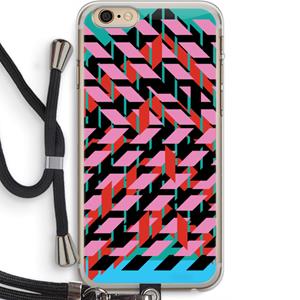 CaseCompany Skew Blush 2: iPhone 6 PLUS / 6S PLUS Transparant Hoesje met koord