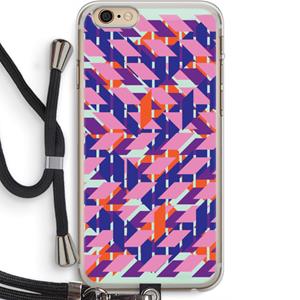 CaseCompany Skew Blush 3: iPhone 6 PLUS / 6S PLUS Transparant Hoesje met koord