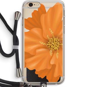 CaseCompany Orange Ellila flower: iPhone 6 PLUS / 6S PLUS Transparant Hoesje met koord