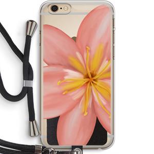 CaseCompany Pink Ellila Flower: iPhone 6 PLUS / 6S PLUS Transparant Hoesje met koord