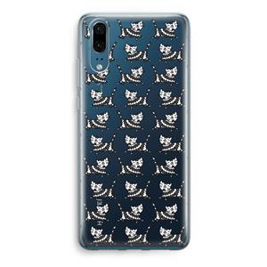 CaseCompany Zwarte poes: Huawei P20 Transparant Hoesje