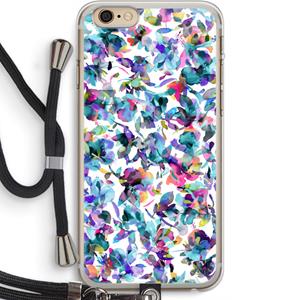 CaseCompany Hibiscus Flowers: iPhone 6 PLUS / 6S PLUS Transparant Hoesje met koord