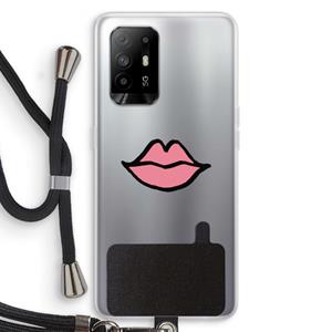 CaseCompany Kusje: Oppo A95 5G Transparant Hoesje met koord