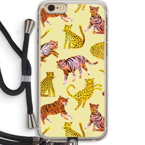 CaseCompany Cute Tigers and Leopards: iPhone 6 PLUS / 6S PLUS Transparant Hoesje met koord