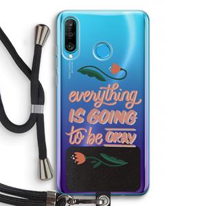 CaseCompany Optimistic flower girl: Huawei P30 Lite Transparant Hoesje met koord