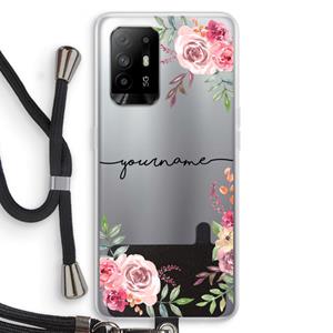 CaseCompany Rozen: Oppo A95 5G Transparant Hoesje met koord