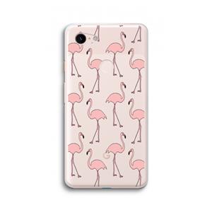 CaseCompany Anything Flamingoes: Google Pixel 3 XL Transparant Hoesje