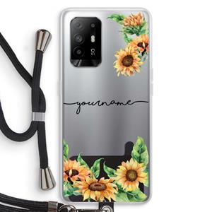 CaseCompany Zonnebloemen: Oppo A95 5G Transparant Hoesje met koord