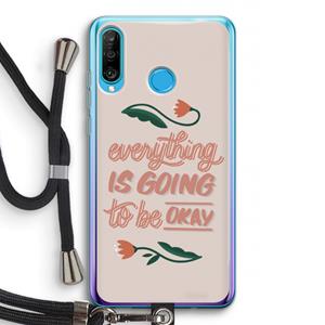 CaseCompany Optimistic flower girl: Huawei P30 Lite Transparant Hoesje met koord