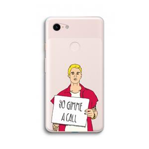 CaseCompany Gimme a call: Google Pixel 3 XL Transparant Hoesje