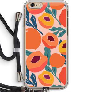 CaseCompany Perzik: iPhone 6 PLUS / 6S PLUS Transparant Hoesje met koord