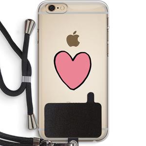 CaseCompany Hartje: iPhone 6 PLUS / 6S PLUS Transparant Hoesje met koord