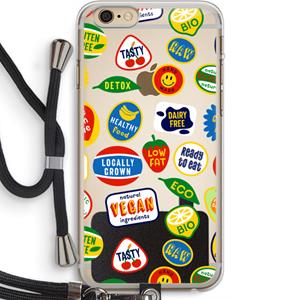 CaseCompany Fruitsticker: iPhone 6 PLUS / 6S PLUS Transparant Hoesje met koord