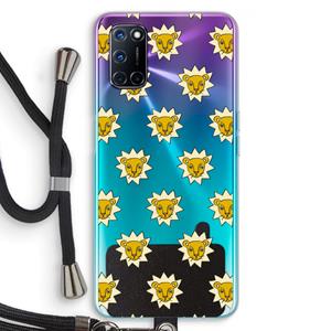 CaseCompany Leeuwenkoppen: Oppo A92 Transparant Hoesje met koord