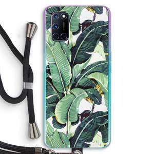 CaseCompany Bananenbladeren: Oppo A92 Transparant Hoesje met koord