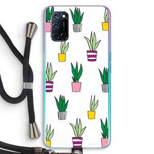 CaseCompany Sanseveria: Oppo A92 Transparant Hoesje met koord
