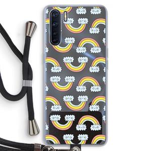 CaseCompany Regenboog: Oppo A91 Transparant Hoesje met koord